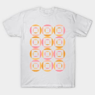 Geometric Shapes Pink Orange T-Shirt